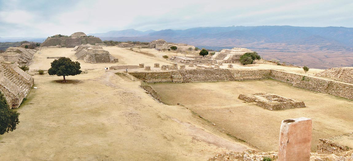 Monte Alban - Looking South along the main plaza