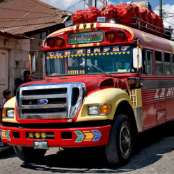 Guatemalan bus to Lake Atitlan