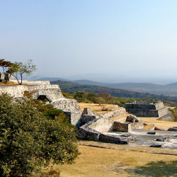 Looking South across Plaza of the Stairs and Porticos at Xochicalco