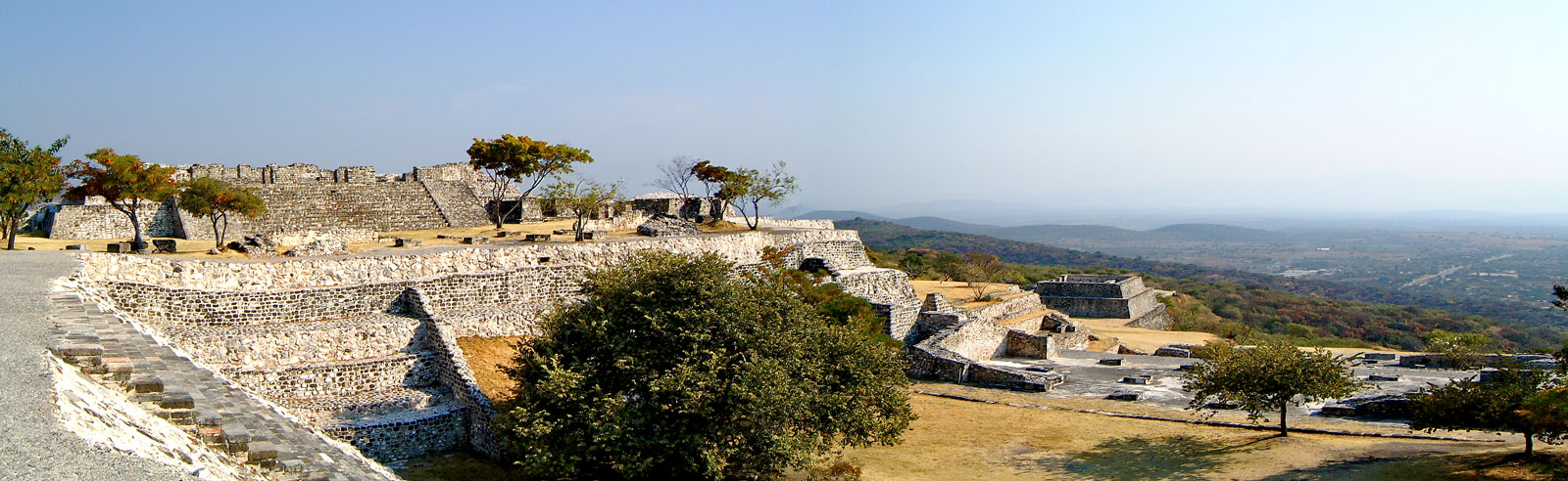 Looking South across Plaza of the Stairs and Porticos at Xochicalco
