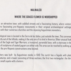 Flyer for Malinalco in 2001