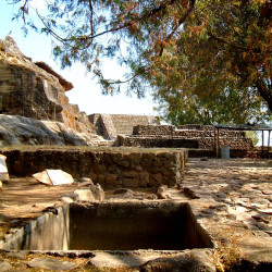 Structures VII, VI, II & I at Malinalco