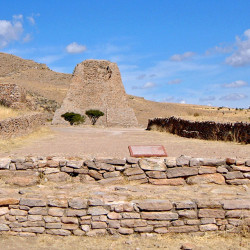 Ballcourt and Votive Pyramid at La Quemada