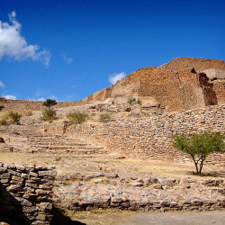 Stairway from Ballcourt at La Quemada