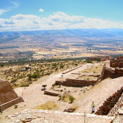 Votive Pyramid, Ballcourt & El Cuartel at La Quemada