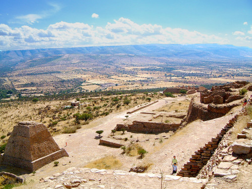 Votive Pyramid, Ballcourt & El Cuartel at La Quemada