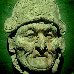 Sculpture of Iztamna in the Tonina Museum