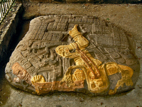 Altar P at Quirigua Highlighted