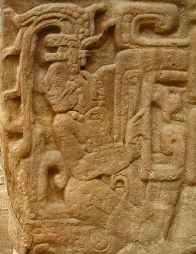 The Corn God on Stela H at Quirigua