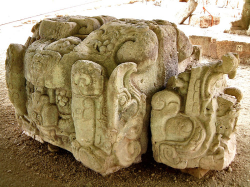 Zoomorph Altar of Stela M at Copan