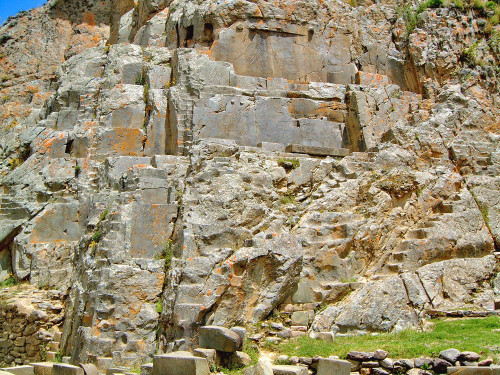 Carved Wall in the Incamisana Sanctuary at Ollantaytambo